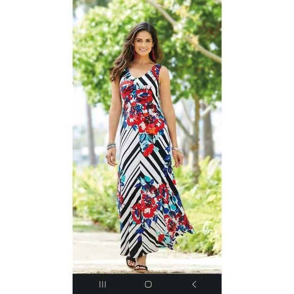 Cato | Dresses | Cato Maxi Sleevless Lined Summed Dress Euc Small S |  Poshmark